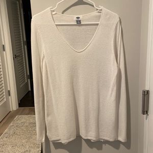 White Old Navy Cotton Sweater